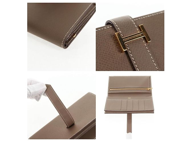 Hermès Birkin Geldbörse Beige Leder - Ansicht 5
