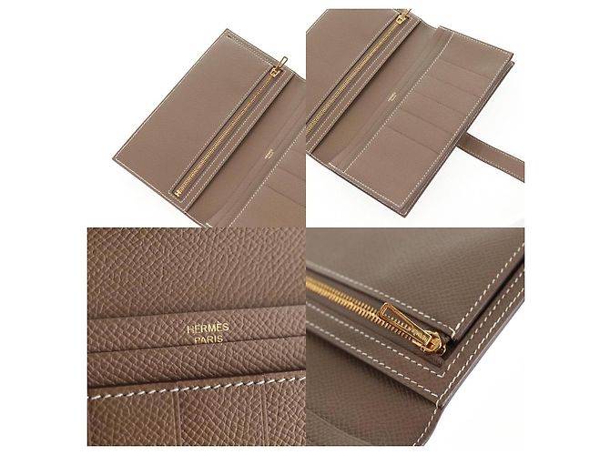 Hermès Birkin Geldbörse Beige Leder - Ansicht 6