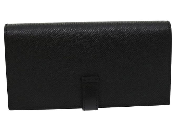 Hermès Bohnen Soufflé Lange Brieftasche Schwarz - Ansicht 2
