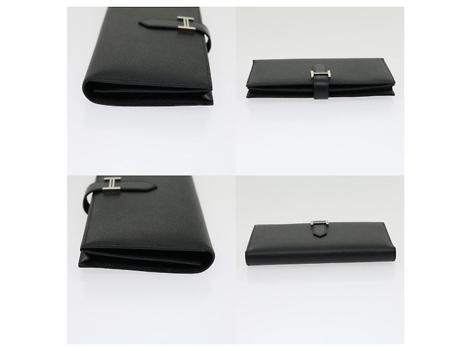 Hermès Bohnen Soufflé Lange Brieftasche Schwarz - Ansicht 3