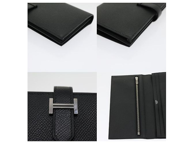 Hermès Bohnen Soufflé Lange Brieftasche Schwarz - Ansicht 6