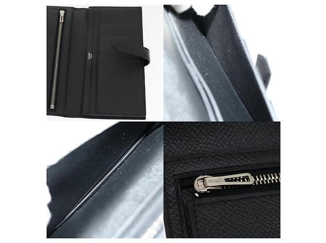 Hermès Bohnen Soufflé Lange Brieftasche Schwarz - Ansicht 7