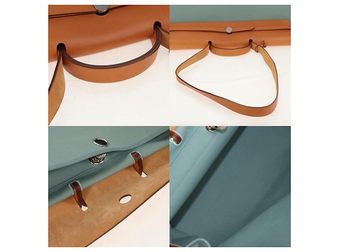 Borsa Hermès Her Bag Zip GM Blu - vista 4