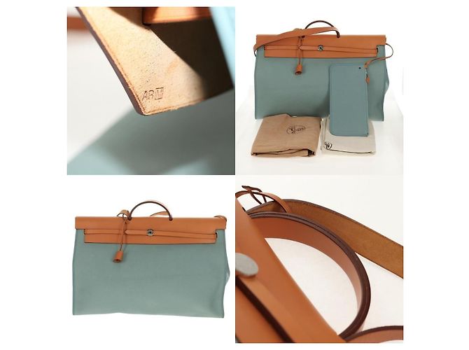 Borsa Hermès Her Bag Zip GM Blu - vista 5