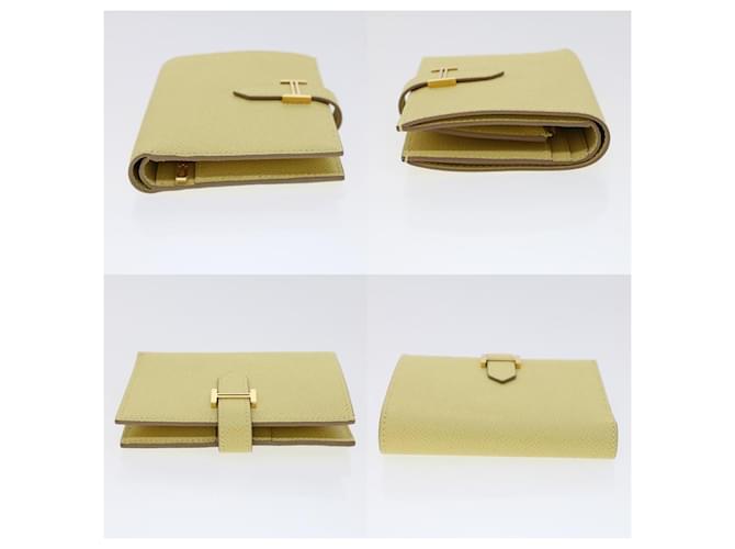 Hermès Billetera Compacta Bearn Hermes Amarillo - vista 3