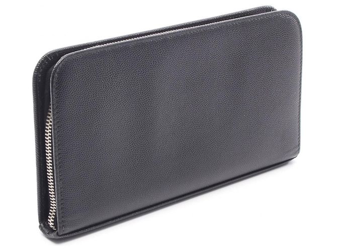 Cartera larga de cuero negro Yves Saint Laurent - vista 2