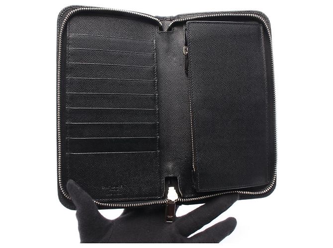 Cartera larga de cuero negro Yves Saint Laurent - vista 3