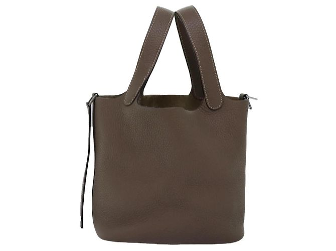 Borsa a Spalla Picotan Lock MM di Hermès Marrone - vista 2