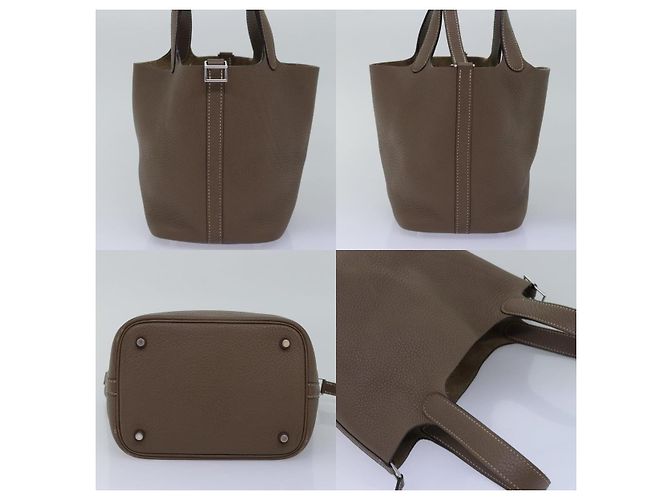 Borsa a Spalla Picotan Lock MM di Hermès Marrone - vista 3