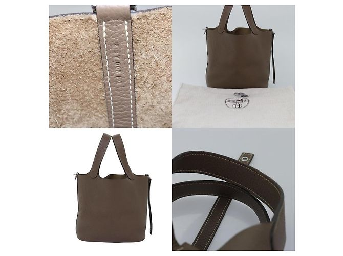 Borsa a Spalla Picotan Lock MM di Hermès Marrone - vista 5