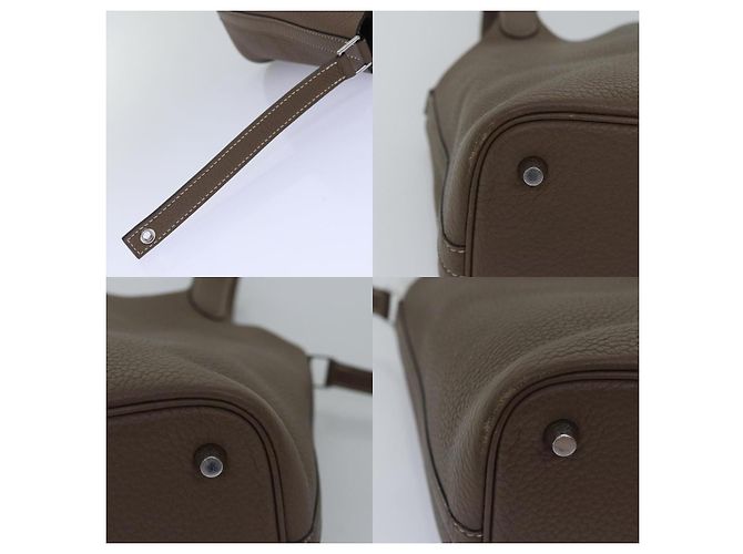 Borsa a Spalla Picotan Lock MM di Hermès Marrone - vista 6