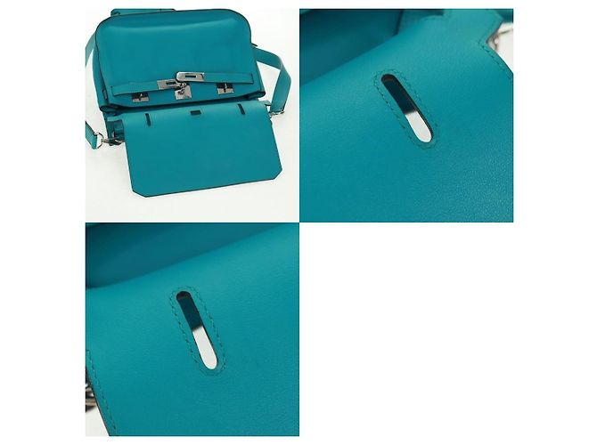 Borsa a Spalla Gypsy Shield 28 di Hermès Blu - vista 8