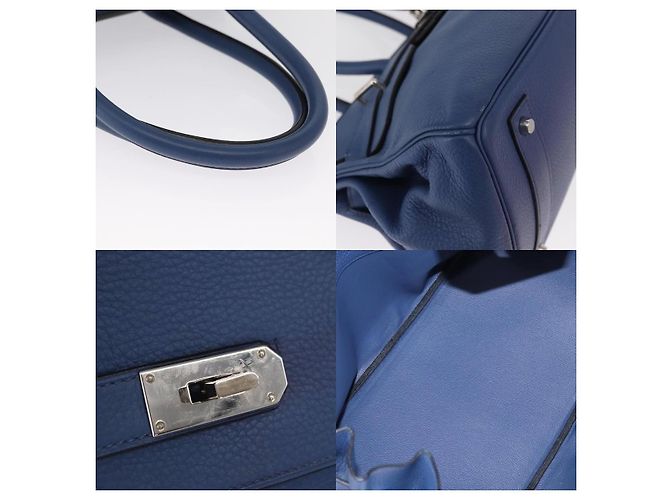 Borsa a Spalla Hermès Birkin 30 Blu - vista 4