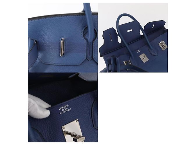 Borsa a Spalla Hermès Birkin 30 Blu - vista 8