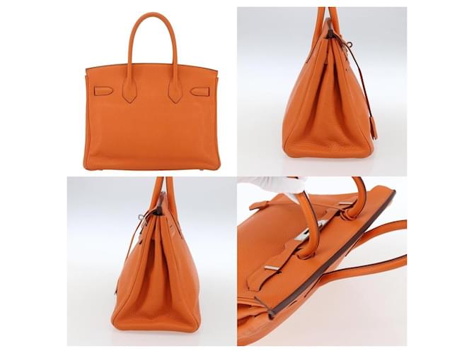 Borsa Hermès Birkin 30 Arancione - vista 3