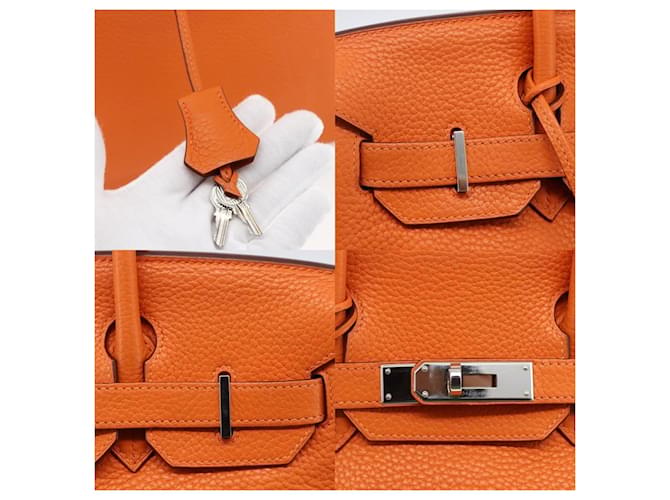 Borsa Hermès Birkin 30 Arancione - vista 6