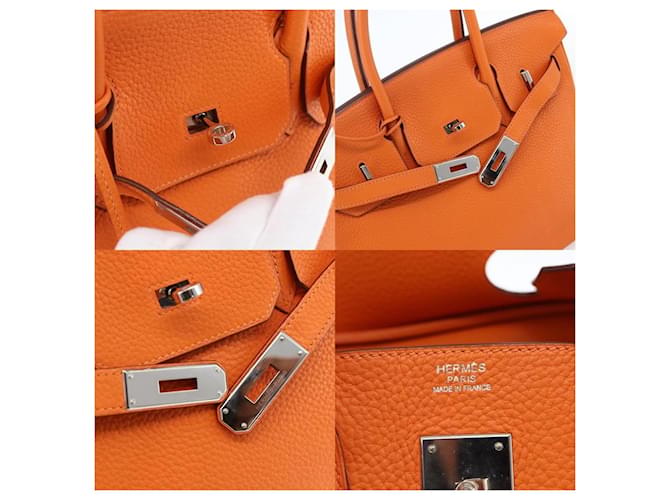 Borsa Hermès Birkin 30 Arancione - vista 7