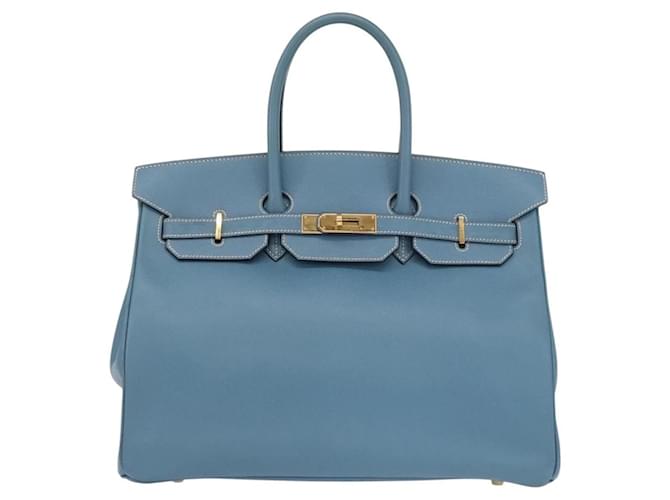 Borsa Hermès Birkin 35 Blu - vista 2