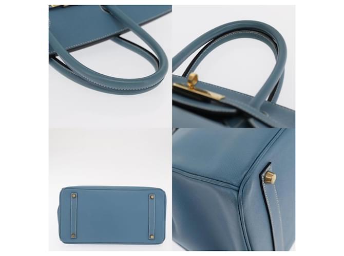 Borsa Hermès Birkin 35 Blu - vista 4