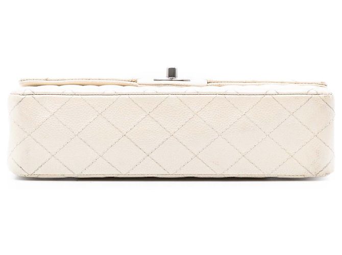 Chanel Bianco Medio Classico Caviar Doppio Crudo - vista 3