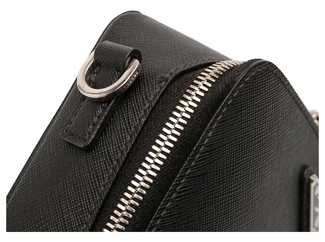 Borsa a tracolla Brique in Saffiano nero di Prada - vista 10