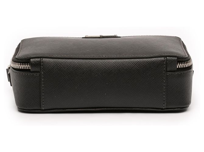 Borsa a tracolla Brique in Saffiano nero di Prada - vista 3