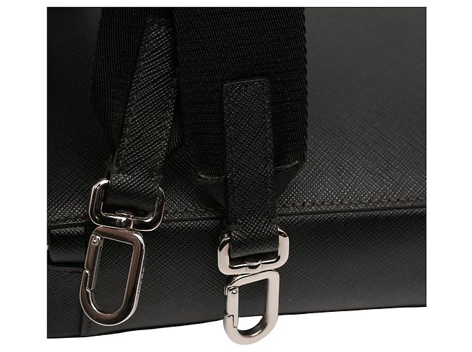 Borsa a tracolla Brique in Saffiano nero di Prada - vista 7