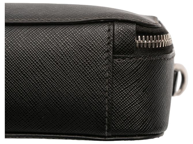 Borsa a tracolla Brique in Saffiano nero di Prada - vista 9