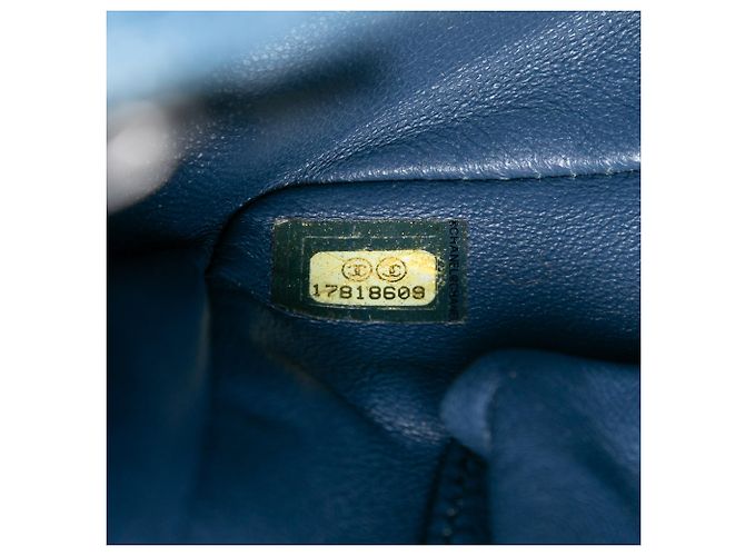 Chanel Blu Grande Borsa in Denim Trapuntato Boy Flap - vista 6