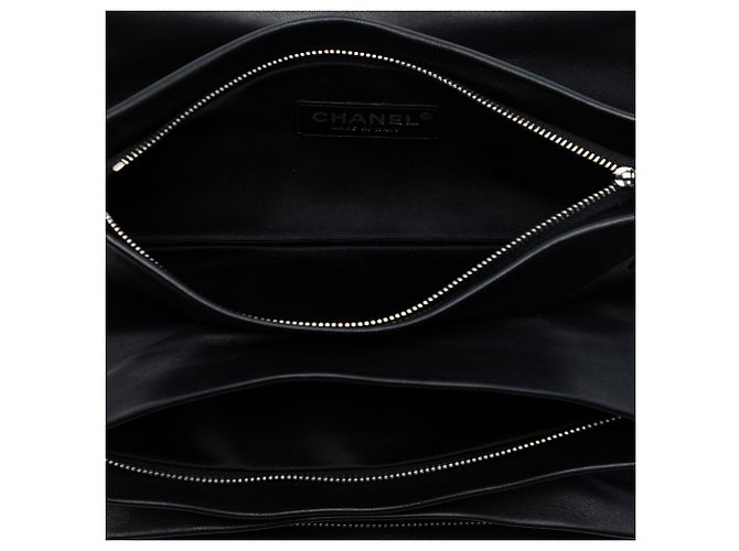 Clutch Emblema Globo in Pelle di Agnello Nera Chanel Nero - vista 4