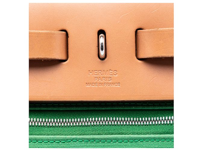 Hermès Borsa Herbag Zip 31 Verde Toile - vista 5