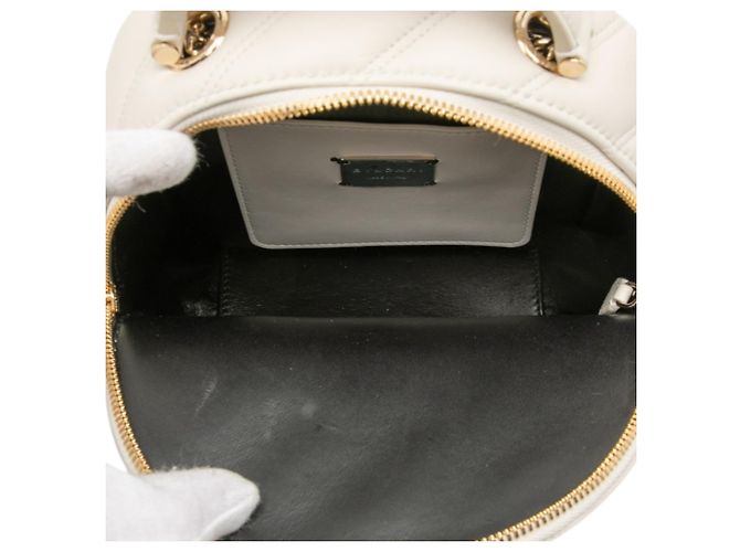 Bulgari Zaino Cabochon Serpenti Forever in pelle trapuntata bianca Bvlgari - vista 4