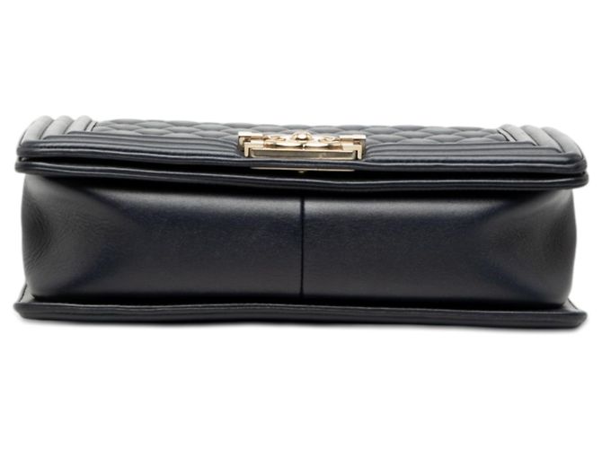 Chanel Schwarz Alt Mittel Gequiltete Lammleder Boy Flap - Ansicht 3