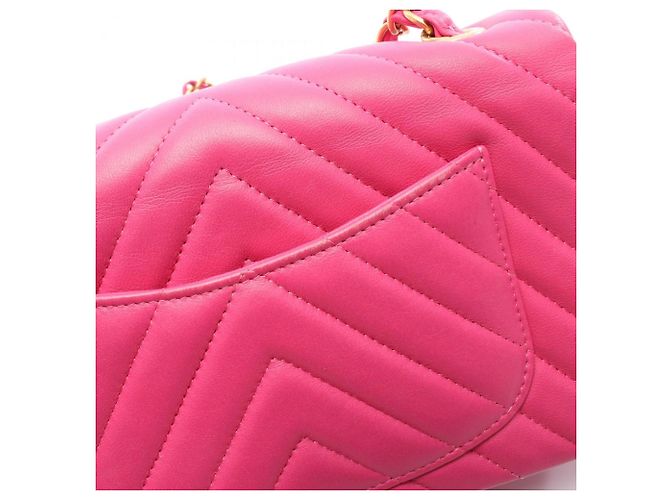 Mini borsa a spalla V Chevron di Chanel Rosa - vista 10