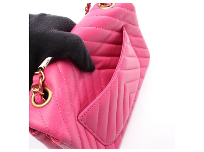 Mini borsa a spalla V Chevron di Chanel Rosa - vista 6
