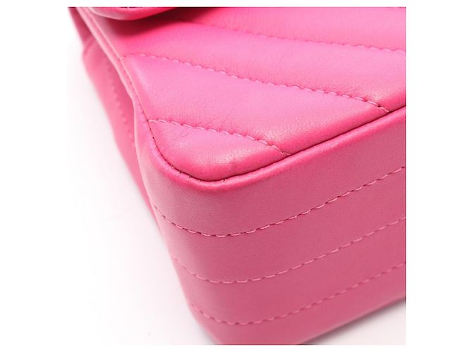 Mini borsa a spalla V Chevron di Chanel Rosa - vista 8