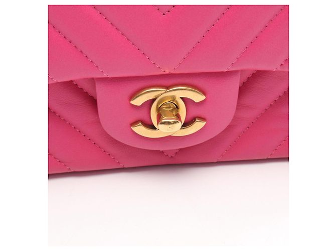 Mini borsa a spalla V Chevron di Chanel Rosa - vista 9
