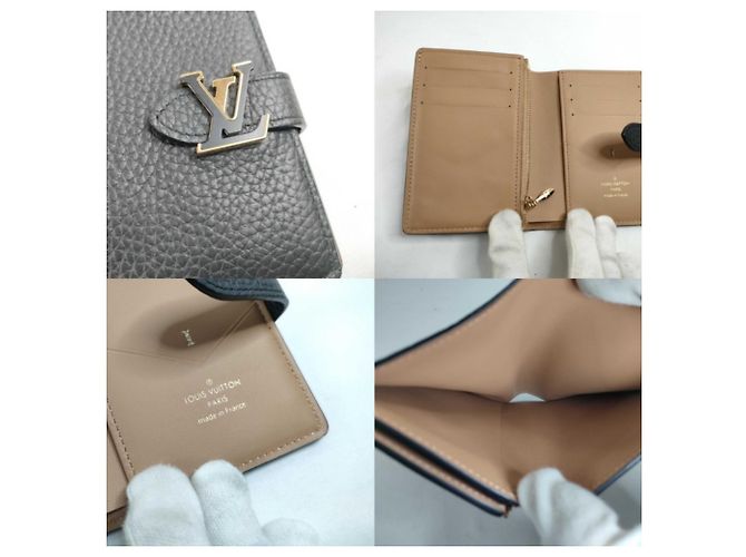 Billetera bi-fold Louis Vuitton en cuero Taurillon Noir Negro - vista 6