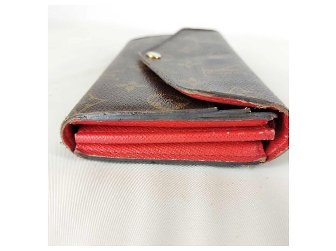 Sarah Louis Vuitton Monogram Langbörse Braun Rot - Ansicht 3