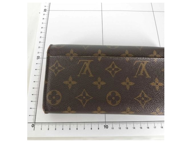 Sarah Louis Vuitton Monogram Langbörse Braun Rot - Ansicht 5