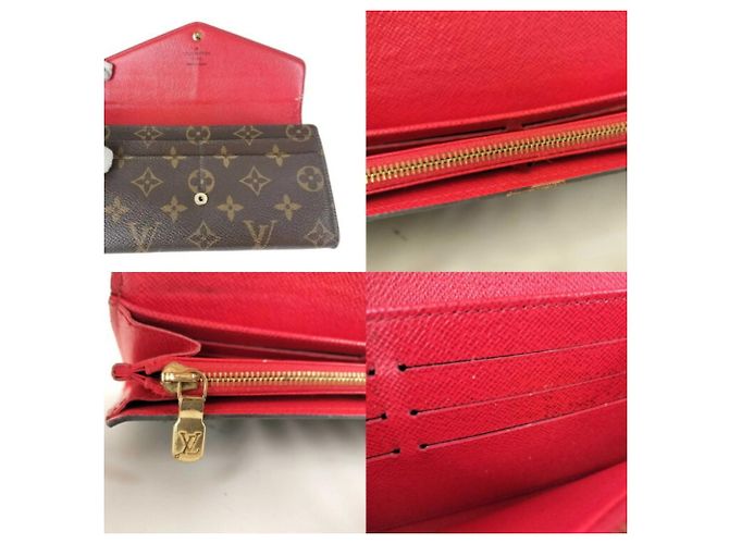 Sarah Louis Vuitton Monogram Langbörse Braun Rot - Ansicht 6