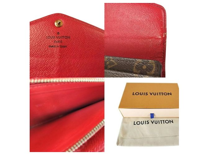 Sarah Louis Vuitton Monogram Langbörse Braun Rot - Ansicht 7