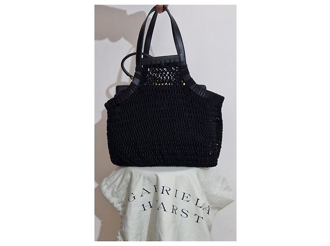 Borsa Gabriela Hearst in pelle nera Nero - vista 2