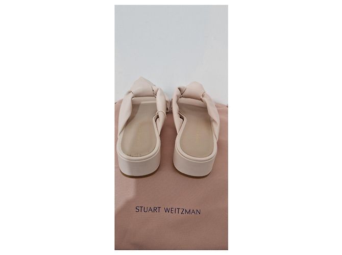 Sandali Stuart Weitzman in pelle beige - vista 2