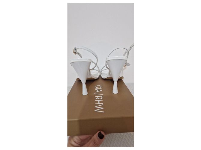 Autre Marque Weiße Leder-High Heels GIA/RHW - Ansicht 5