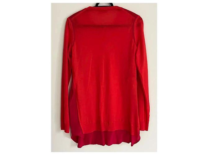 Fendi Cardigan aus roter Wolle mit Fuchsia Crepe Fuschia - Ansicht 2