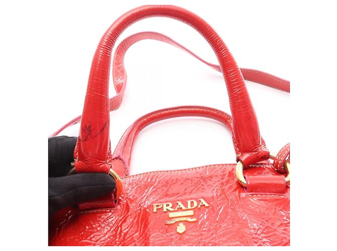 Rote Lackleder Tote Bag von Prada - Ansicht 10