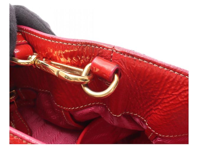 Rote Lackleder Tote Bag von Prada - Ansicht 12