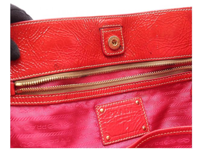 Rote Lackleder Tote Bag von Prada - Ansicht 14
