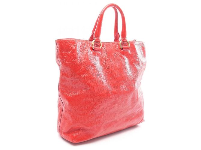 Rote Lackleder Tote Bag von Prada - Ansicht 2